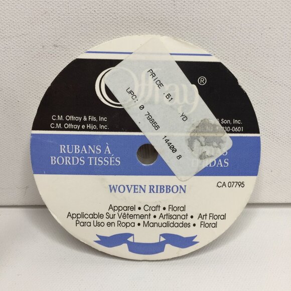 Offray Woven Ribbon Black Grosgrain 1/4" 7mm 20 Yds Craft  Floral Sewing - Picture 2 of 3